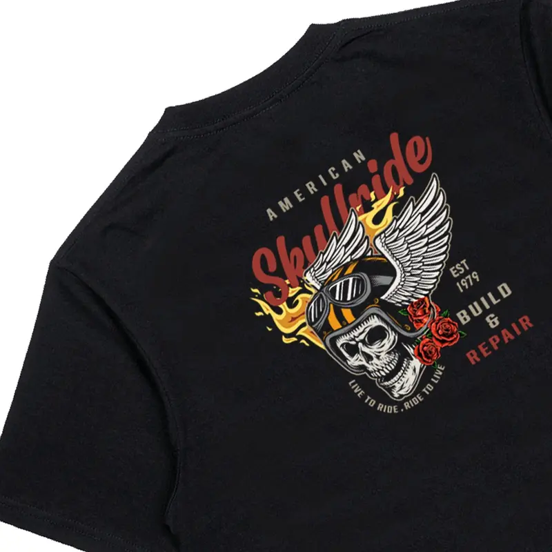 Kaos Distro Premium Gagah SKULLRIDE Katun 24s By Cicaya21 Apparel Keren 4