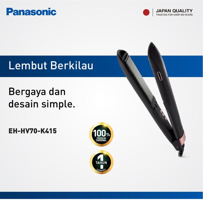 Gambar Panasonic EH-HV70-K415 Hair Straightener Ceramic Plate (Keratin and Coconut Oil Infused) + Volumizer Plate - Black dari Panasonic Indonesia Kota Bekasi Tokopedia