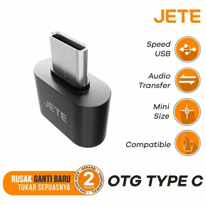 ￼OTG USB to Micro/Tipe C JETE - Kabel Adaptor OTG - Garansi 2 Tahun 3