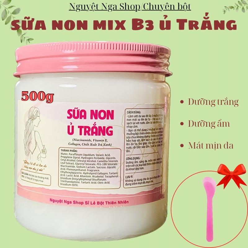 Kèm que Sữa Non Mix Niacinamide,Vitamin_E: Hỗ trợ trắng da dưỡng ẩm mix chung với bột để ủ Dưỡng Da Body Làm Đẹp Da Nữ