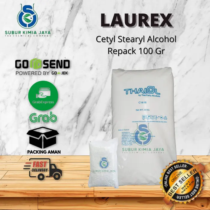 LAUREX - CETYL STEARYL ALKOHOL / CETEARYL ALKOHOL 100 GR - Campuran pada industri kosmetik dan skincare