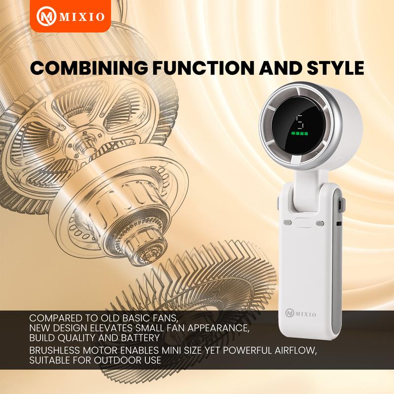 MIXIO GS-01 Kipas Angin Turbo Strong Portable Handheld Rechargeable Mini Fan Lipat High Speed 15000RPM 5