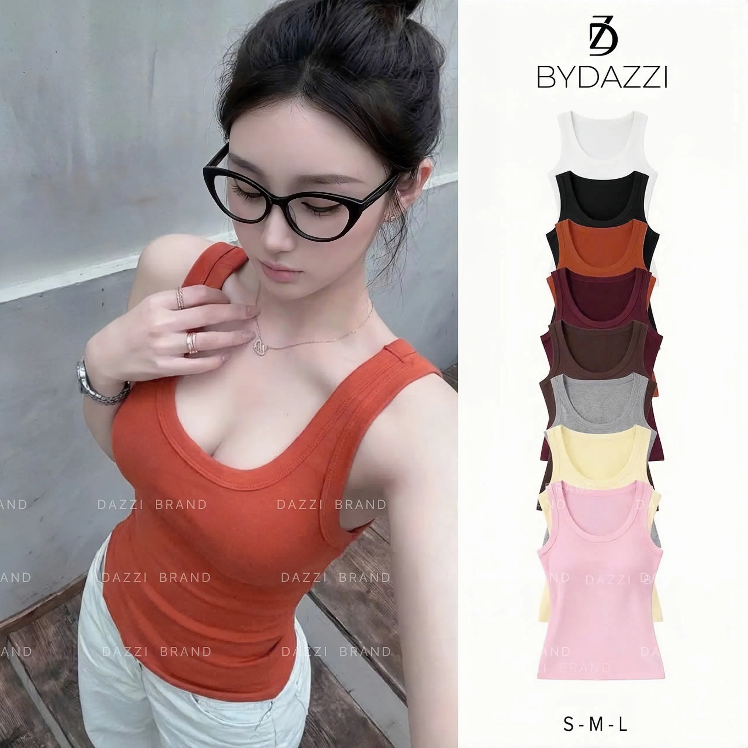 [KÈM MÚT/KO MÚT] Áo ba lỗ nữ basic ôm dáng, áo 3 lỗ chất thun cotton mịn tôn dáng DAZZI Women A072 | BigBuy360 - bigbuy360.vn