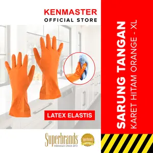 Kenmaster Sarung Tangan Karet Orange XL - 1 Pasang - SRNG114