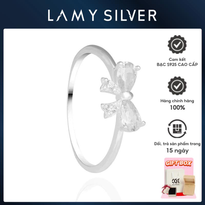 Nhẫn nữ LAMY Bạc S925 Gemstone Bow Ring 8197 - Trang sức LAMY