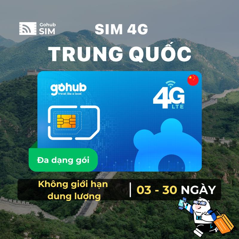 SIM Trung Quốc 4G - Đa dạng gói cước - Gohub tặng kèm que chọc SIM - Hỗ trợ 24/7