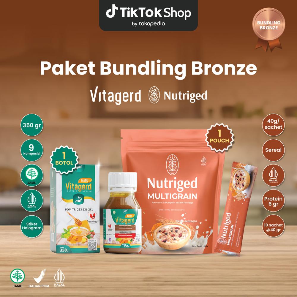 EKSKLUSIF BUNDLING PAKET BRONZE : Vitagerd 1 Botol + Nutriged 1 Pouch (10 Sachet)
