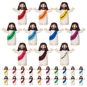 30/50 Mini Jesús "Jesús te ama" Figuritas de hule, Decoración de Adorno de Jesús Pequeño, Perfecto para Jugar A escondite con huevos de Pascua los domingos Regalos ideales para Fiestas Religiosas Bautizos