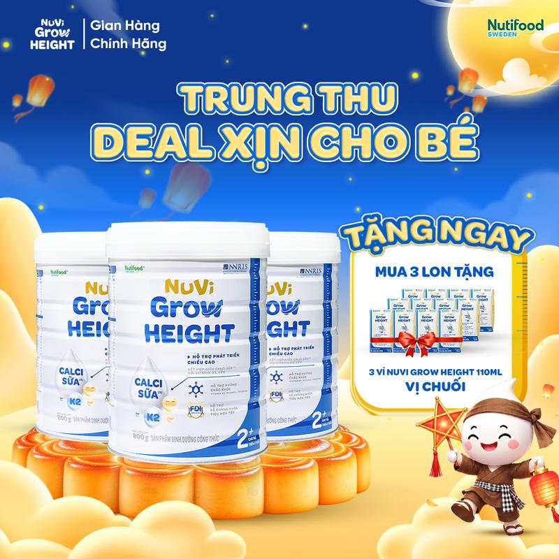 Sữa Bột Nuvi Grow Height 2+ - Hỗ Trợ Tăng Trưởng Chiều Cao Cho Bé