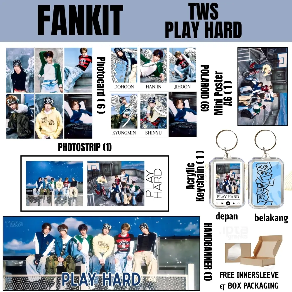 FANKIT PLAY HARD 16 ITEM KPOP UNOFFICIAL SAI DOHOON HANJIN JIHOON KYUNGMIN SHINYU YOUNGJAE