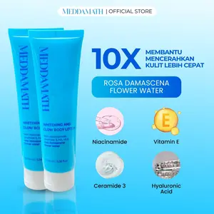 PAKET 2PCS MEDDAMATH Whitening And Glow Body Lotion 100ml Original BPOM