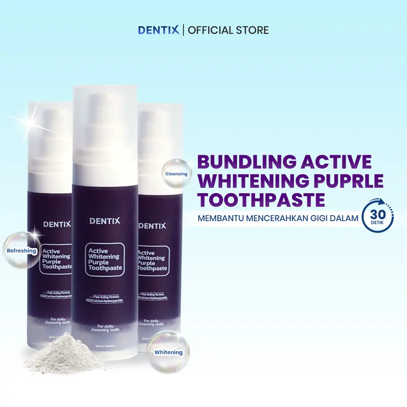 BUNDLING ACTIVE WHITENING PURPLE TOOHPASTE - UNTUK GIGI YANG KUNING 0