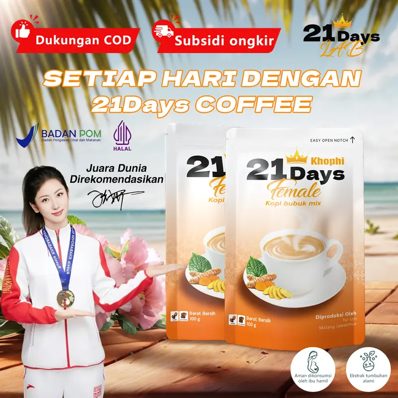 【21 Days Coffee】Kopi Wanita – Kunyit, Manjakani, Kacip Fatimah, Daun Sirih, Gula Aren – Rekomendasi Juara Olimpiade 4