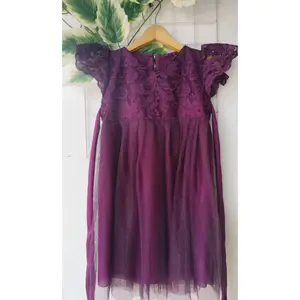 Dress Tutu Anak Perempuan / Dress Brukat Tutu Burgundy / Gaun Ultah Baju Pesta Anak 1-10 Tahun
