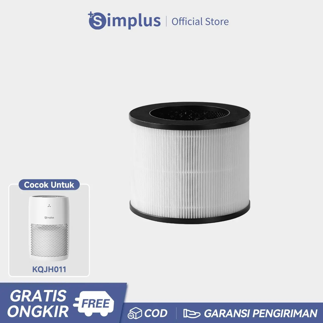 Simplus Filter HEPA H13 Air Purifier Kompatibel dengan KQJH011 Karbon Aktif Alergen PM2.5 Pemurnian Menyeluruh LVXI-KQJH011