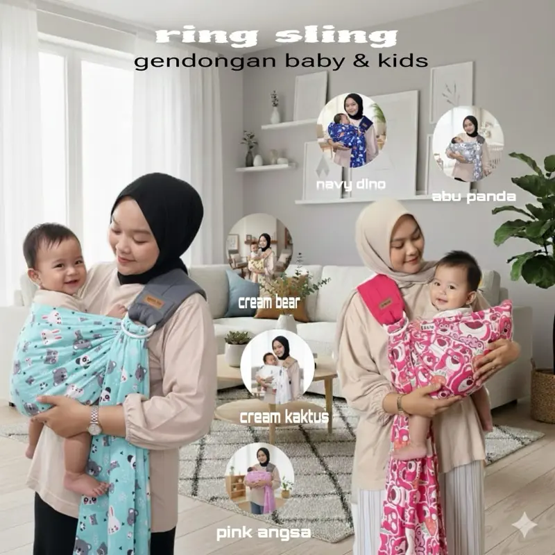 Gendongan Bayi Ring Sling Lembut Dengan Spons Busa Dipundak Nya Anti Pegal