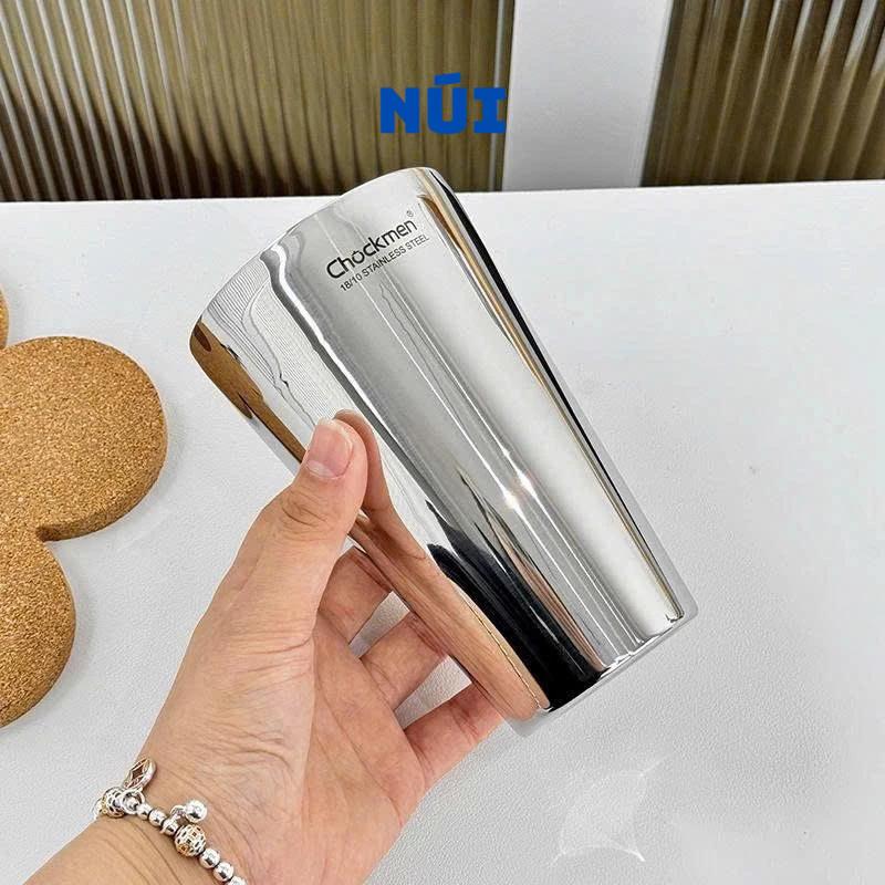 Ly Cốc Uống Nước 2 Lớp Cách Nhiệt Chockmen Dung tích 350ml, 450ml inox 18/10, Sáng bóng đẹp