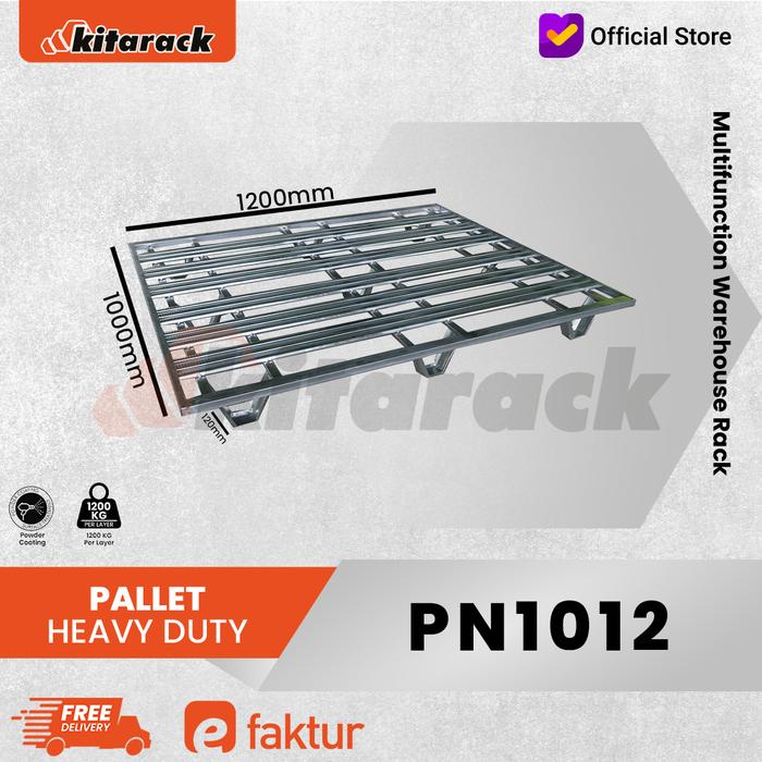 Gambar Kitarack Heavy Duty Stacking Rack Pallet 1000MM x 120MM x 1200MM Kapasitas 1200kg / Tatakan barang Pallet Rack Besi serbaguna Gudang Pabrik Industri - PN1012 dari KITARACK OFFICIAL Kota Administrasi Jakarta Pusat Tokopedia