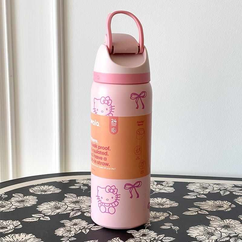 Product Introduction of (Kitty cat) Owala FreeSip Insulated Stainless Steel Sports Water Bottle with Straw, Thermos Cup Straw Bottle Portable Cup Sports Water Bottle Lid Mug Tumbler 11