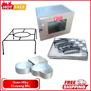 Oven Kompor Tangkring 3 Susun Bahan Galvalum Anti Karat Paket Loyang dan Cetakan Kue