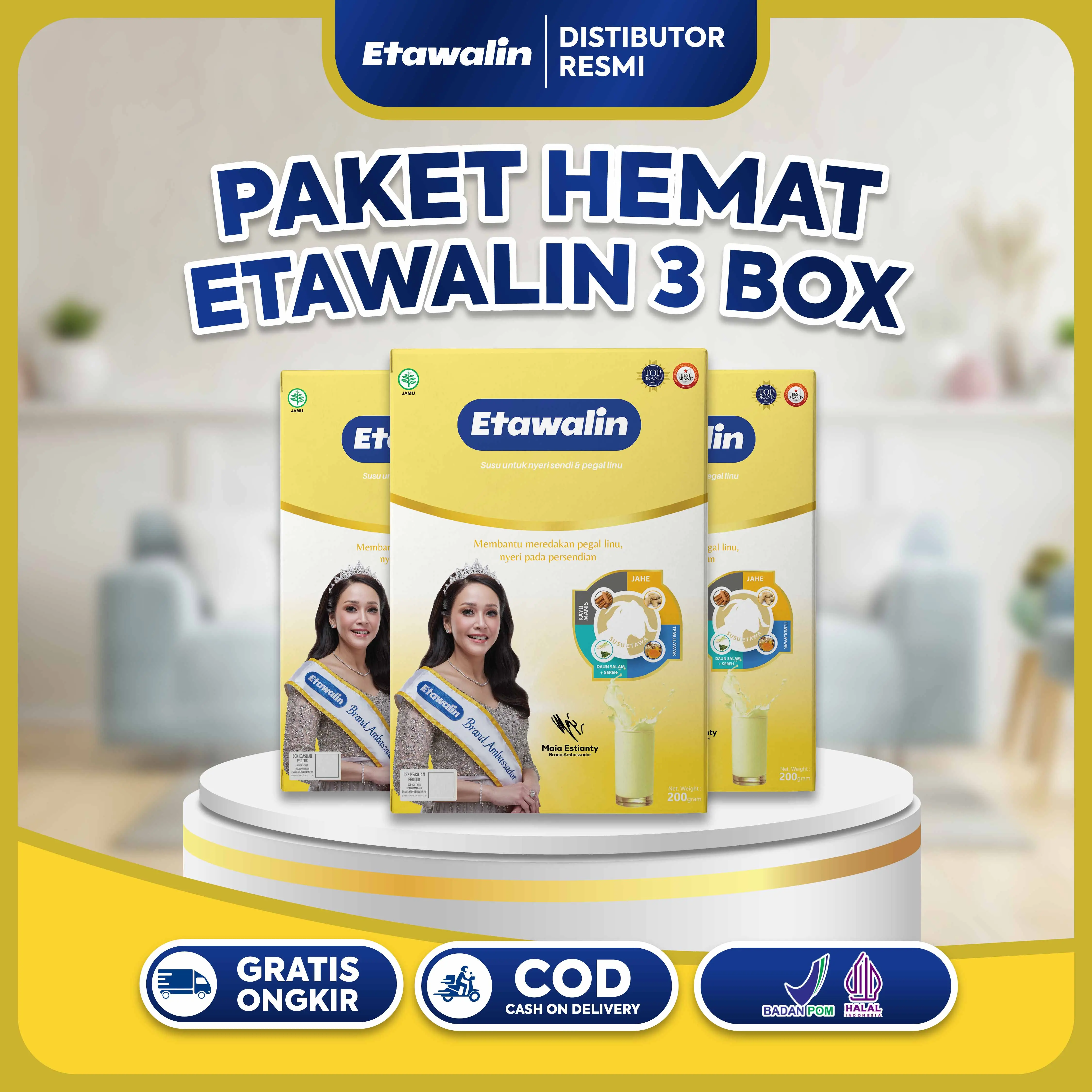 Susu Etawalin Original Asli 3 Box Etawalin Official  Susu Untuk Tulang Sendi Asam Urat  Susu Kambing Etawa Bubuk Halal BPOM 200 Gram Garansi Ori Dairy Milk Bahan Manis