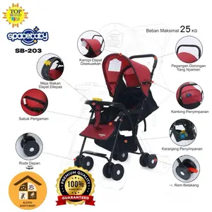 ( FREE KARDUS BUBBLE WRAP)  TERMURAH Stroller Anak Kereta dorong bayi SpaceBaby SB 203 bisa duduk dan rebah