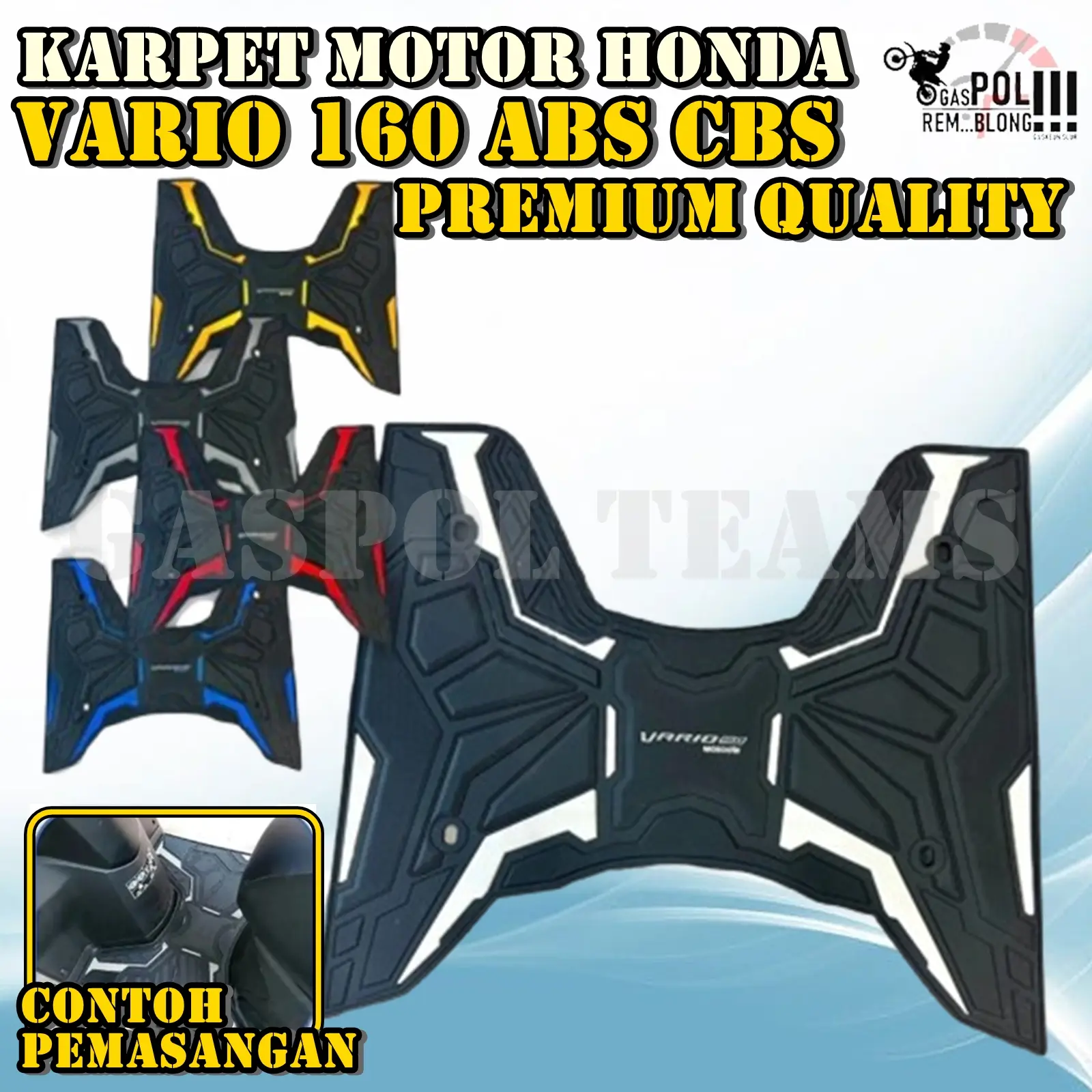 KARPET VARIO 160 ABS CBS ISS ALAS KAKI BORDES MOTOR V160 MOSCOW BORDES PIJAKAN ALAS KAKI KARET PNP