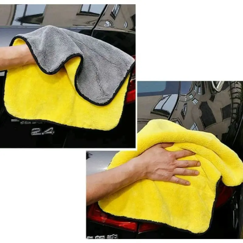 Kain Lap Mobil Microfiber 30x30 kuning Abu Car cloth Universal Serba Bisa 5