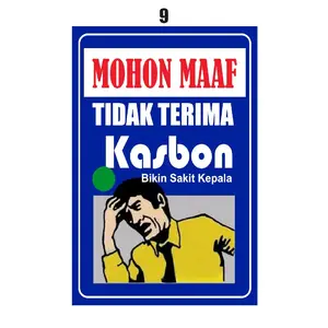 Stiker Anti Air Warung Anti Hutang Dinding Vinyl Laminasi Tahan Lama 20cm x 30cm Mohon MAAF Tidak Terima Kasbon Bikin Sakit Kepala