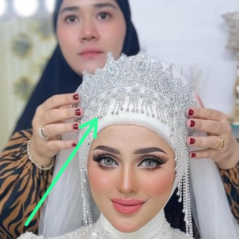 Aksesories Headpies menjuntai arabian silver Headpiece Elegan 4