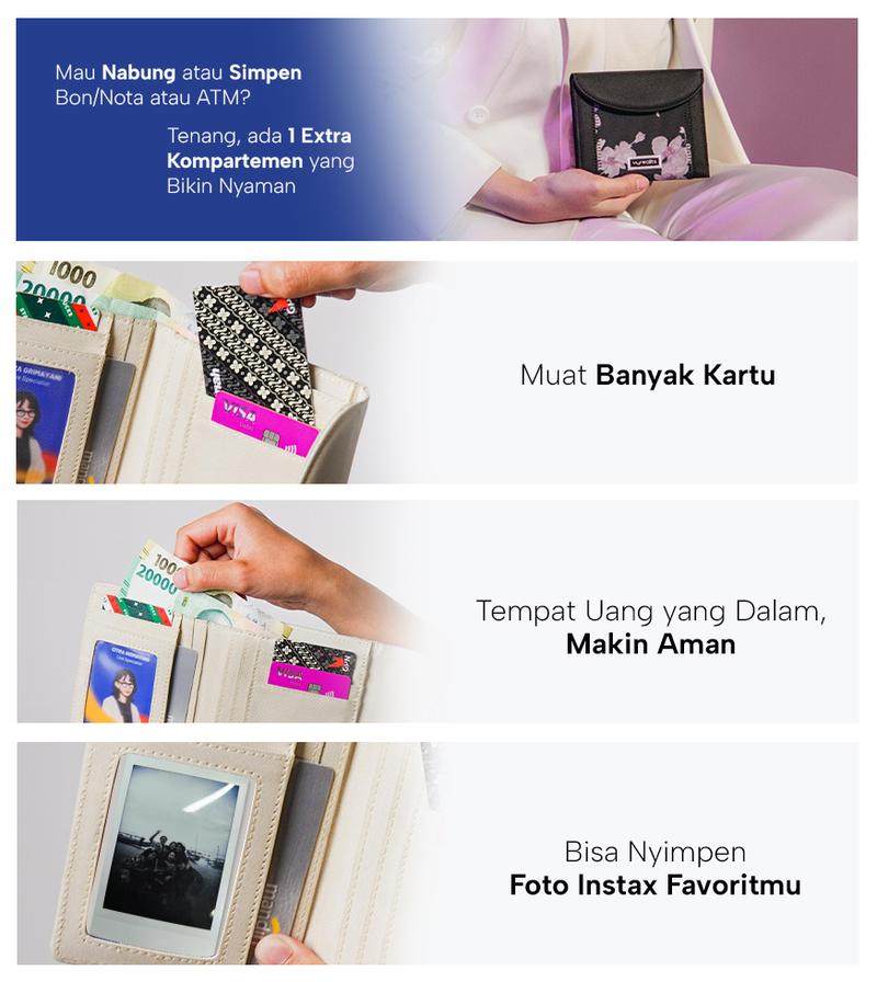 Product Introduction of Wallts Allegrata - Dompet Lipat kanvas uang Dan kartu Wanita Cewek Cewek 2
