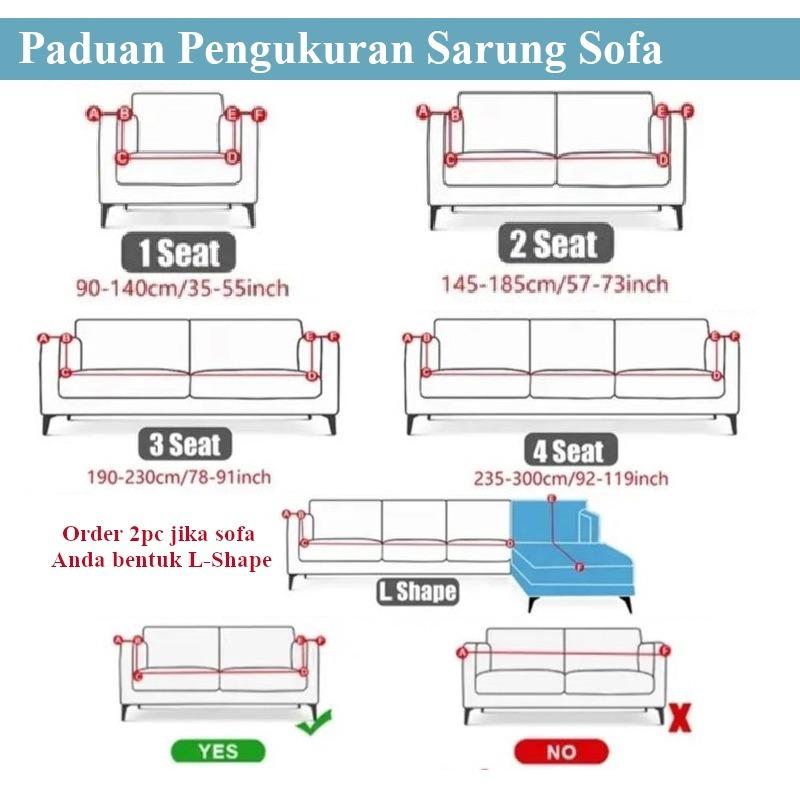 Utama Jakarta - UJ073 Cover Sofa Sarung Sofa Polos 1/2/3/4 Seater/Sofa Cover Elastic/Sofa Protector Covers 3