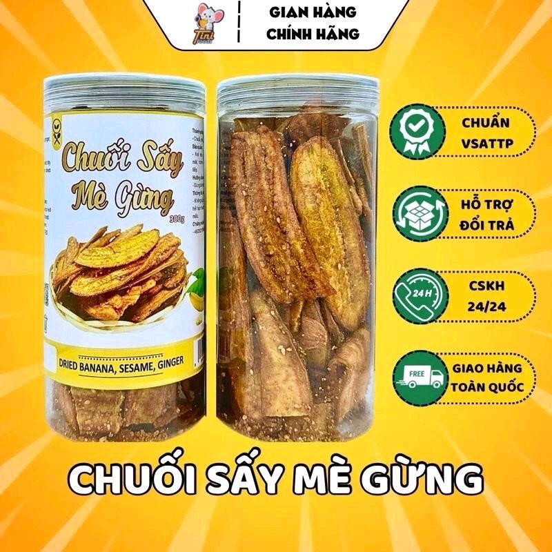 400gr chuối sấy mè gừng giòn tan