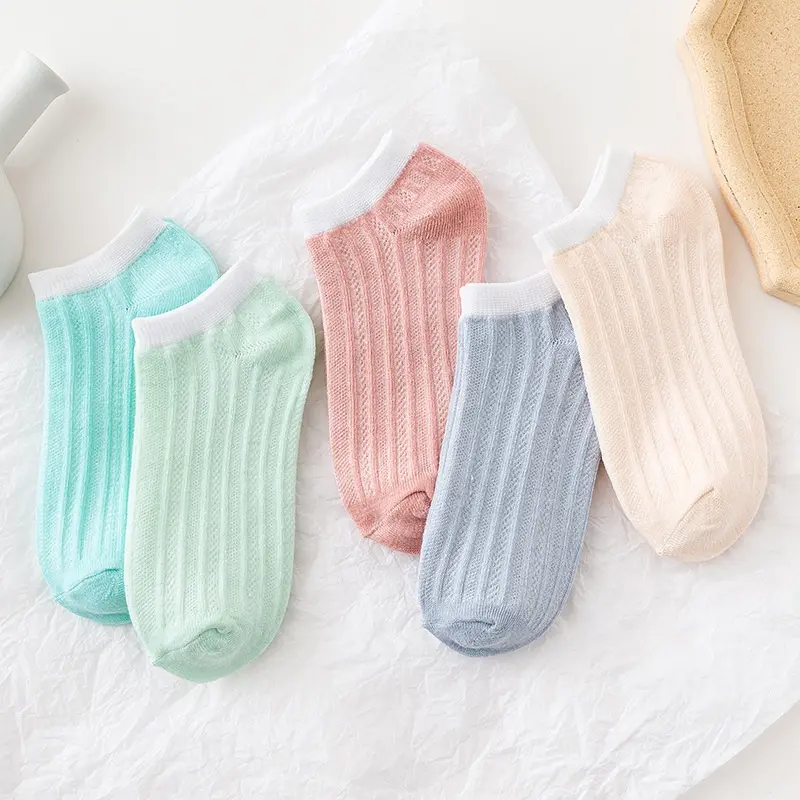 GU Kaos Kaki Pendek Import Korea Style Murah Polos Dibawah Mata Kaki Fashion Casual Sport Motif Garis Bahan Katun KK-05 0