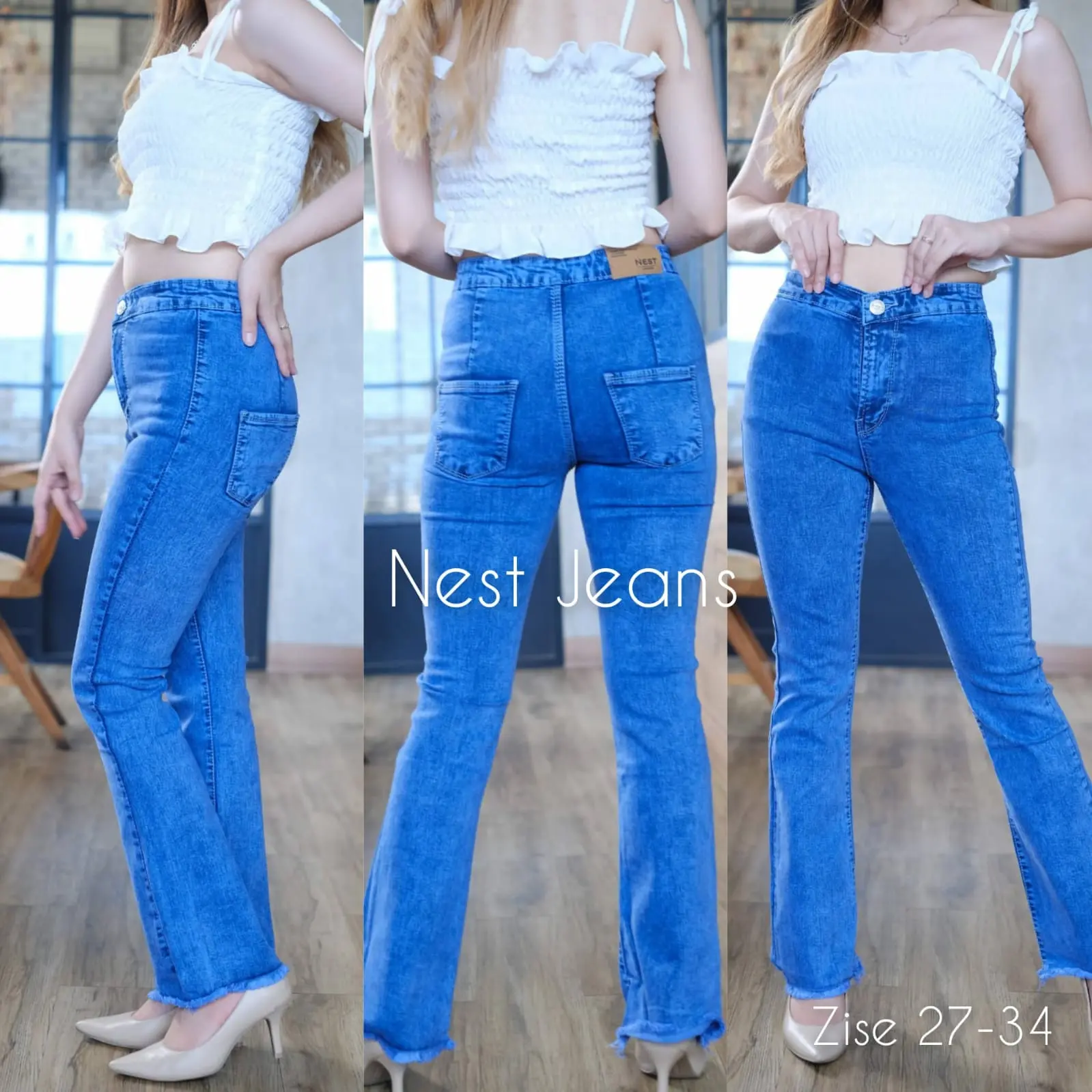 SNAB - Hw cutbray snow blue rawis Polos celana jeans