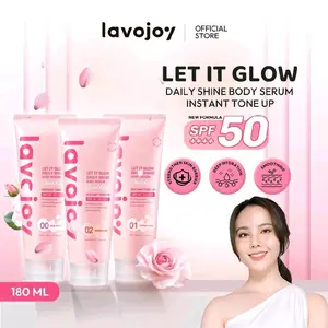 LAVOJOY Daily Shine Tone Up 00, 01, 02 - Serum Instan Body SPF 50 PA++++ 180 ml, Niacinamide, Super VC, Ceramide, Perawatan Kulit Lembut Mencerahkan & Melembabkan