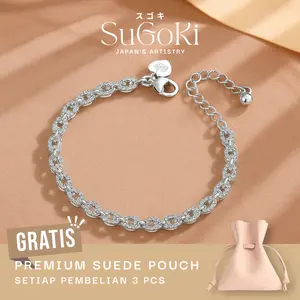 【SUGOKI】G-43 Jewelry Gelang Minimalis Elegan Daily Perempuan Anti Karat Titanium Berlian Perhiasan Anti Luntur Jepang Gelang Accessories Wanita Jepang Jewellery Jewelry Perhiasan Lapis Emas 43