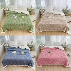 Selimut Bulu Domba / Waffle Halus Dua Sisi & Dua Layer Embos Tebal Berkualitas Uk 180X200/200X230 Premium Quality + Free Tas Velvet