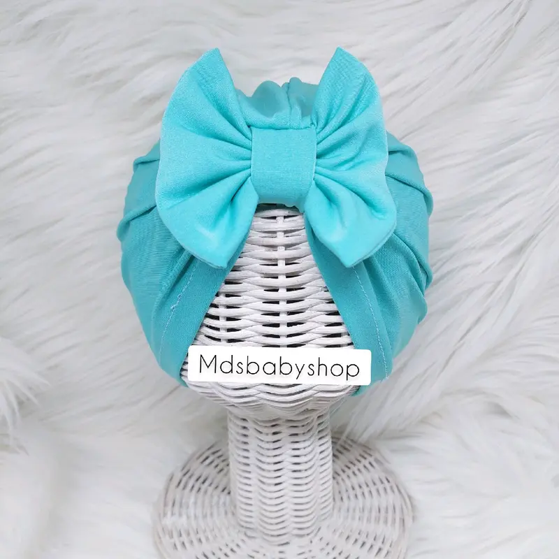 Turban Bayi Pita Kupu Kupu Busa / Ciput Bayi Newborn / Tutup Kepala Bayi / Topi Anak Perempuan 0-3 Tahun 2