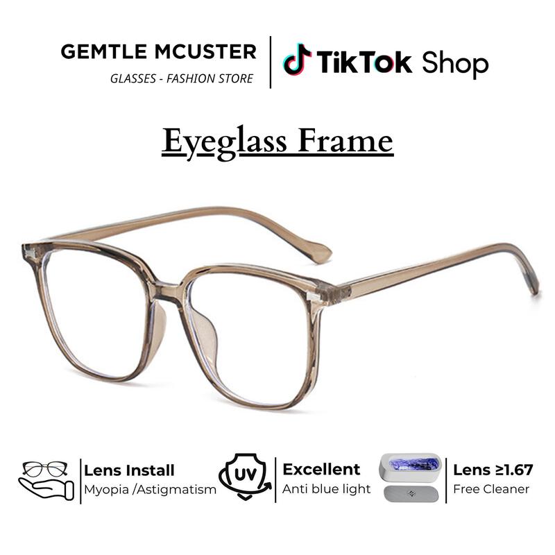 Kính Bảo Vệ Ánh Sáng Xanh Phong Cách Cổ Điển Gọng Kim Loại Lớn Kính Mắt Trơn Gọng Cận Thị 7165 Hàng Mới Về