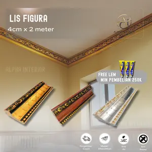 ALPHA - Lis Pigura 4cm x 2Meter / List Figura Plafon Frame Bingkai Dinding Dekorasi Rumah Elegan Anti Rayap