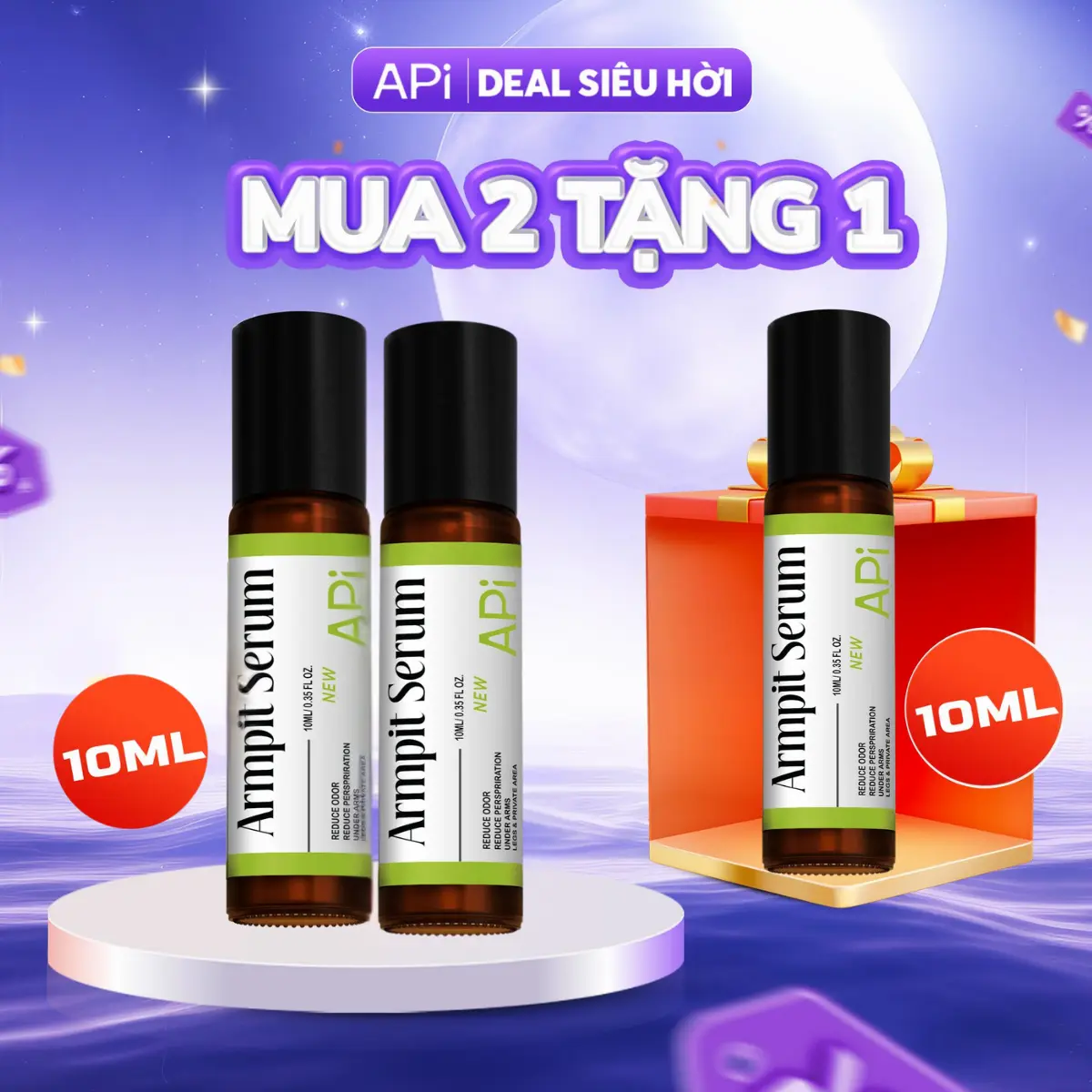 [MUA 2 TẶNG 1] Serum khử mùi APi hỗ trợ khử mùi nách, ngăn tiết mồ hôi và giúp giữ cho vùng da dưới cánh tay khô thoáng, serum nách APi hỗ trợ dưỡng trắng 10ml - K1