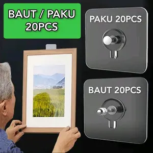 20 PCS Sekrup Buah Sekrup Paku Tempal Gantungan Dinding Sebarguna 20pcs