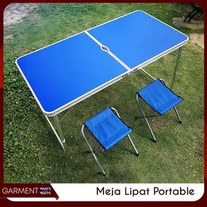 Meja Lipat Dengan Lubang Payung Meja Jualan Bazar Lapak Caffe Meja Piknik Portable Kuat Kokoh