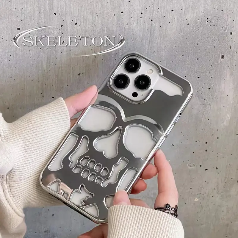 WH - Casing Ponsel Modis Mewah untuk iPhone 15 14 13 12 11 Pro Max, Casing Ponsel Kerangka Lembut Berongga Unik, Pelindung Penuh Berlapis Dilapisi, Casing Ponsel Kerangka Lembut Berongga untuk iPhone 15 14 13 12 11 Pro Max 3