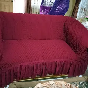 Set Penutup Sofa Berpinggiran - Tahan Lama dan Dapat Dicuci Cocok untuk Sofa 1/2/3/4 Kursi Penggunaan di Ruang Tamu Penutup Sofa Elastis dan Lembut Sarung