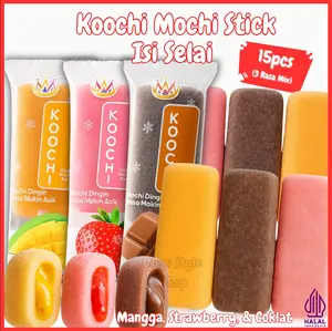Koochi Mochi Stick 14+1 Gratis /  Mochi Viral Rasa Cokelat Strawberry Mangga / Mochi Lembut Isi Selai / Osmanthus Cake