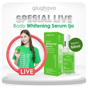 GLUGHAVA STORE - ( SPECIAL LIVE Dpt 1- 50ML) - Body Whitening Serum 10% Niacinamide, 3%Tranexamic Acid Pipet Botol Kaca