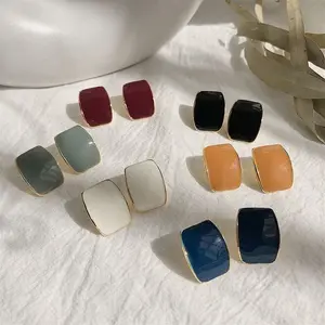 Mamoma.things - Anting Tusuk Elegant Simple Hijau Emerald Merah Maroon [Mika]