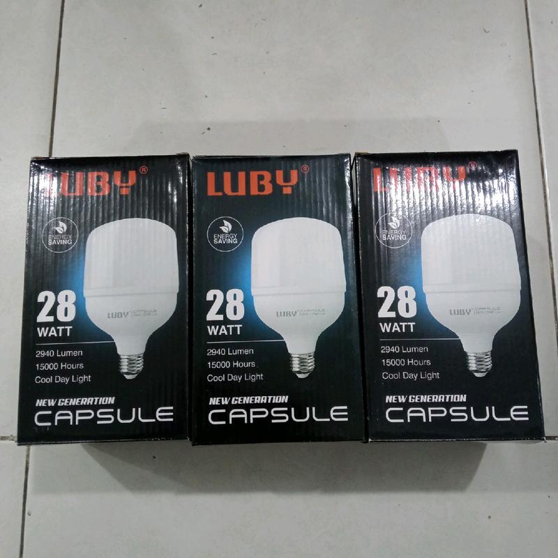lampu led luby capsul 28watt  bergaransi 1tahun voltase 165-250volt 2